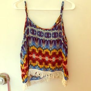 Boho tie-dye summer crop cami